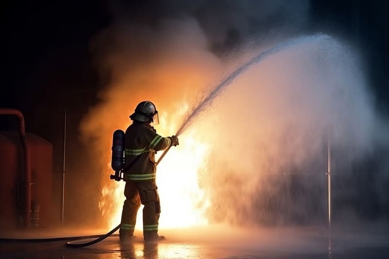 fire fighting-course-rescue-training-in-fire-fighting-extinguisher-ai-generated