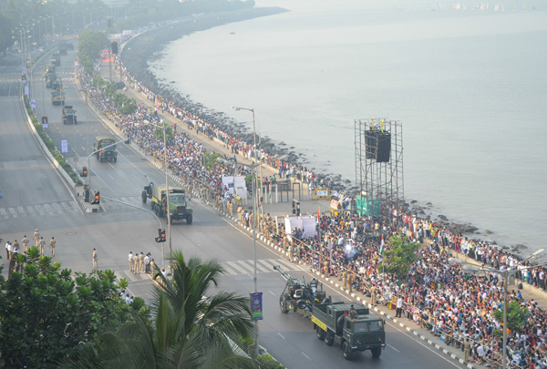 Health-and-safety-training -an-aerial-view-of-the-indian-republic-day-parade-at-marine-drive-in-mumbai