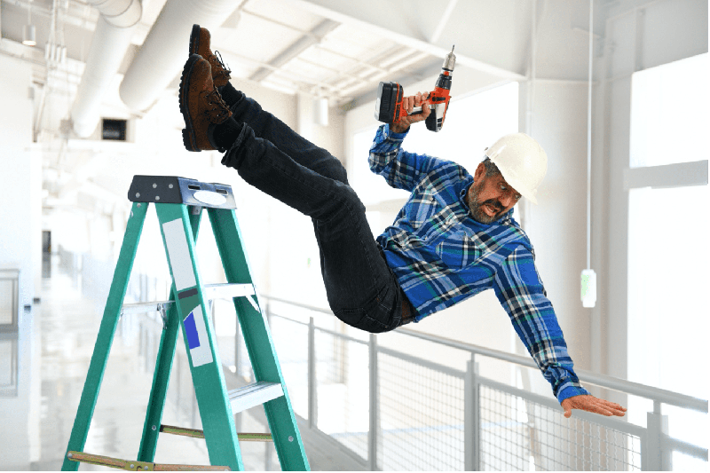 Health-and-safety-training-man-falling-from-ladder