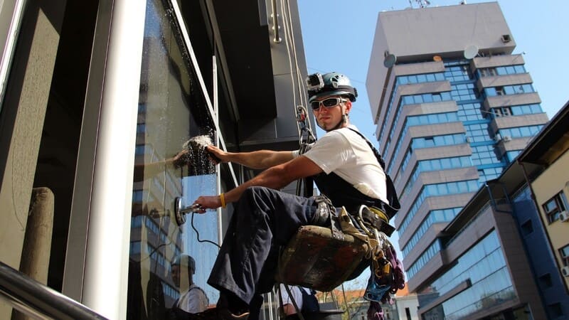 working-at-heights-window-washer